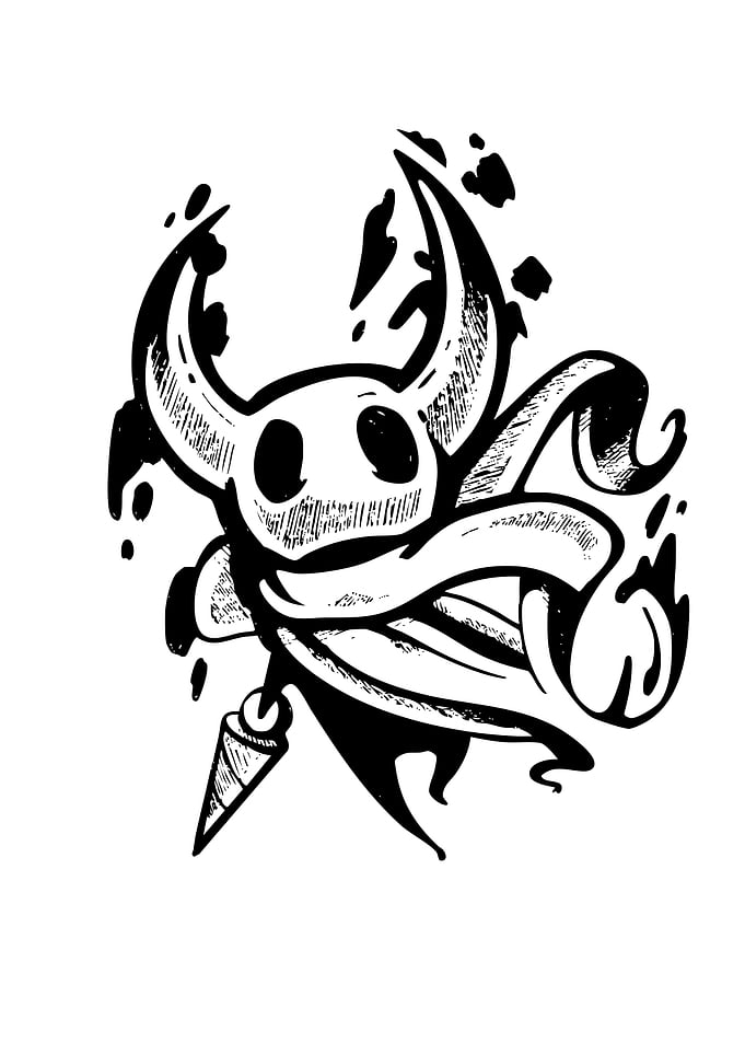 Hollow Knight Ink Drawing