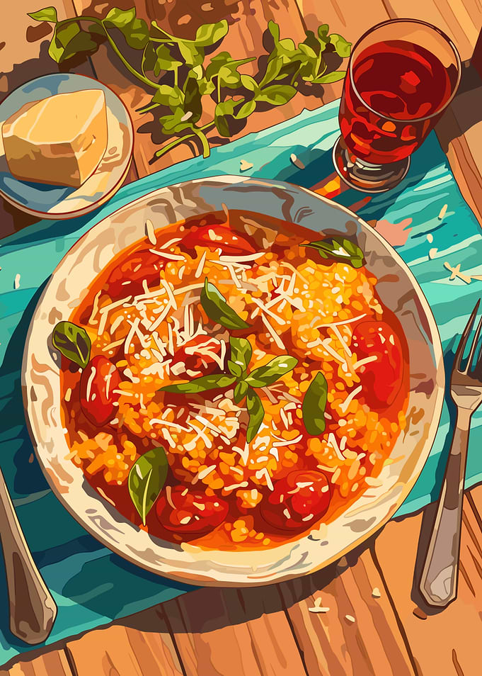 Pasta Dish with Wine and Cheese