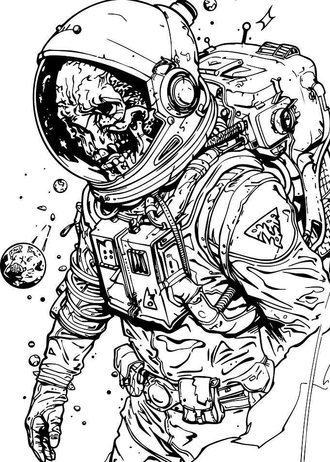 Zombie Astronaut in Space Suit