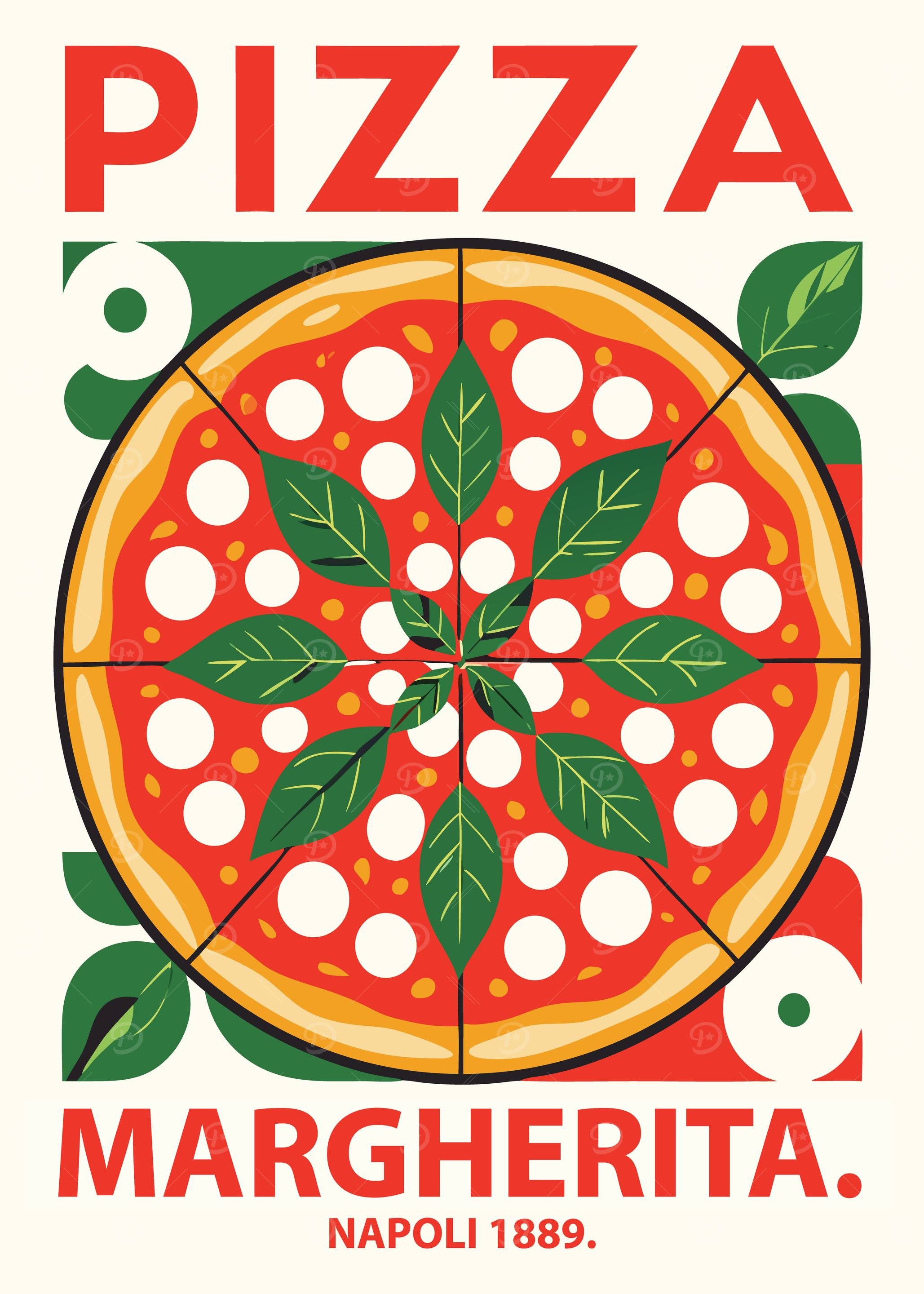 Pizza Margherita Illustration