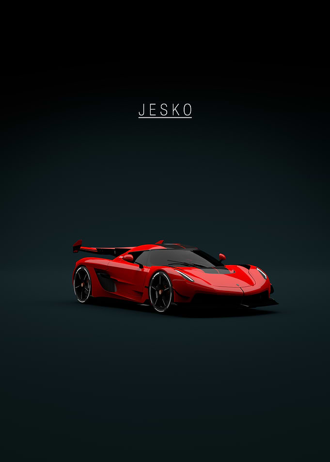 Red Koenigsegg Jesko Car Illustration
