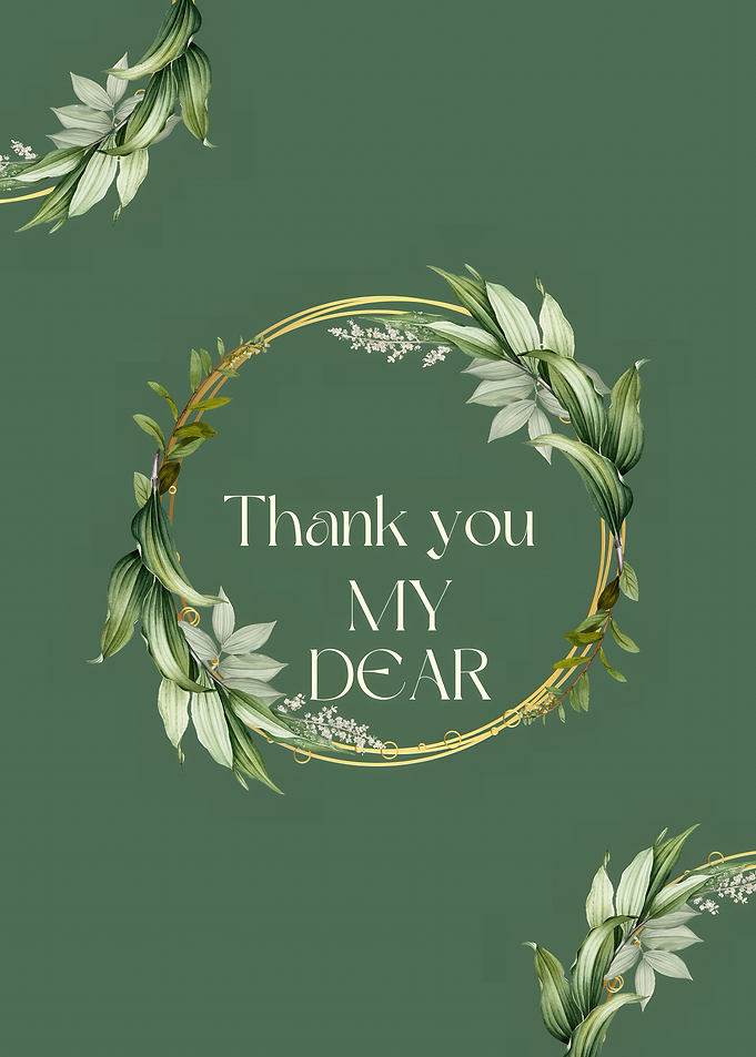 Thank You Floral Greenery Card Design