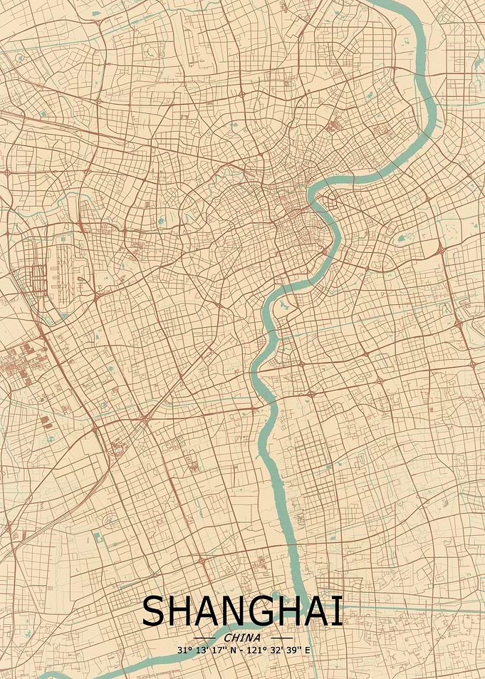Shanghai Vintage Map