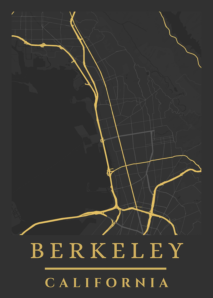 Berkeley California Map Art