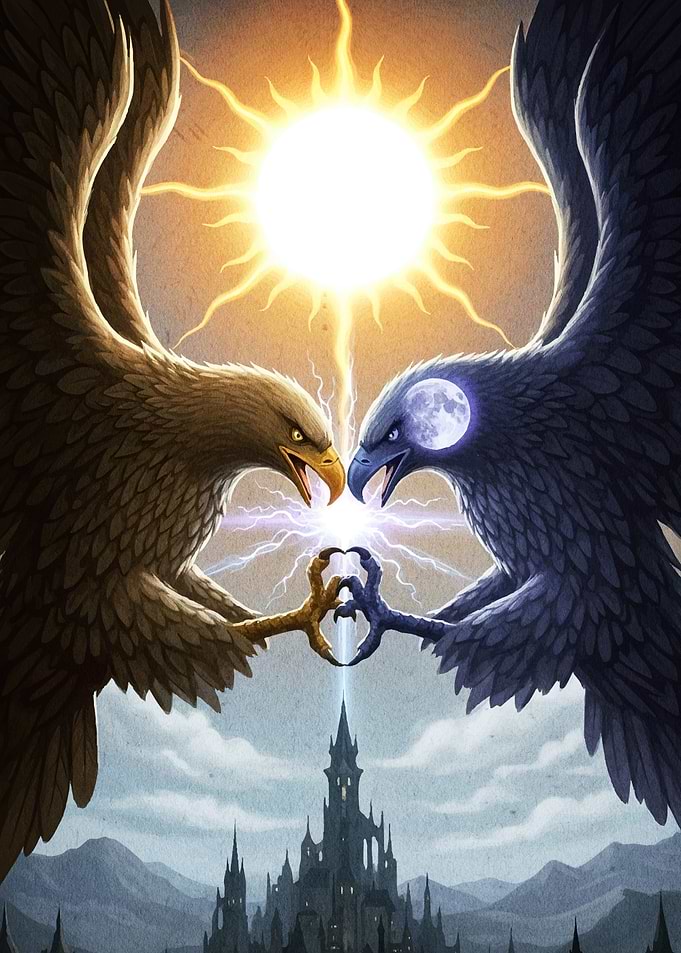 Eagles Sun Moon and Castle