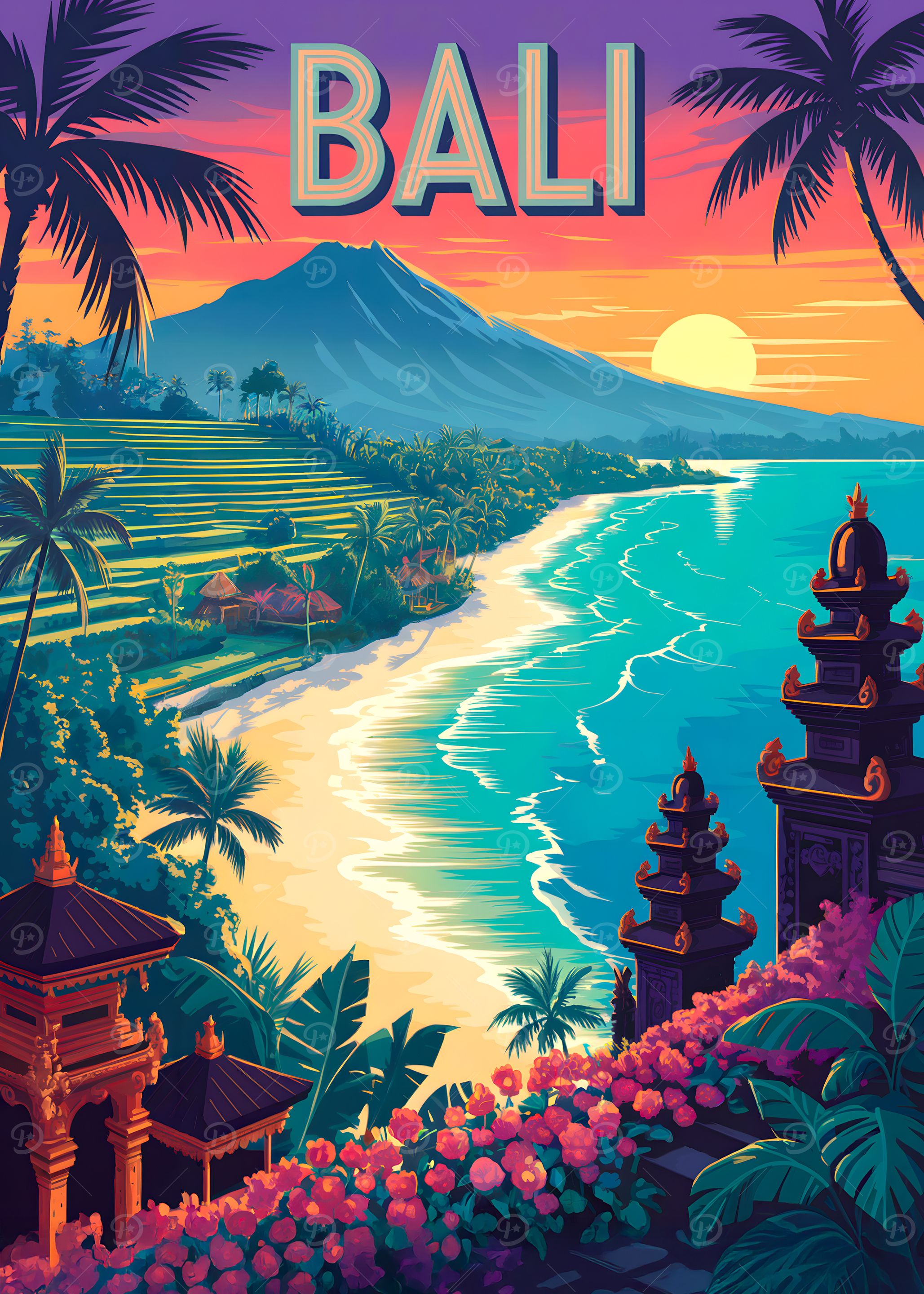 Bali Travel Poster Art