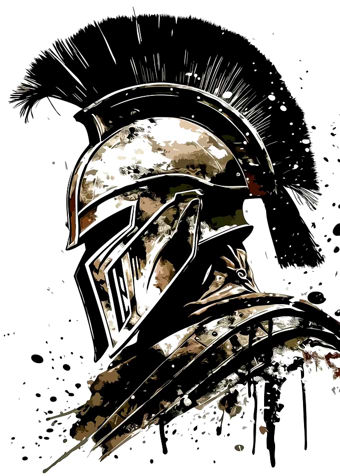 Spartan Warrior Helmet Illustration