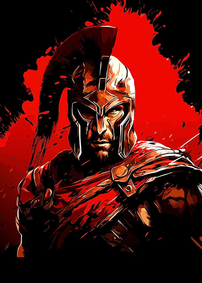 Spartan Warrior Illustration