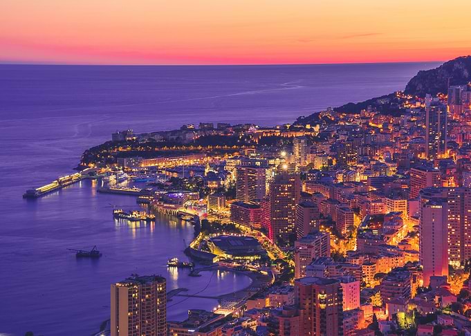 monaco cityscape at dusk