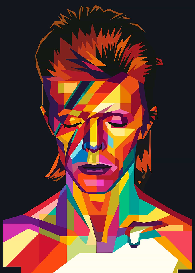 David Bowie Colorful Portrait