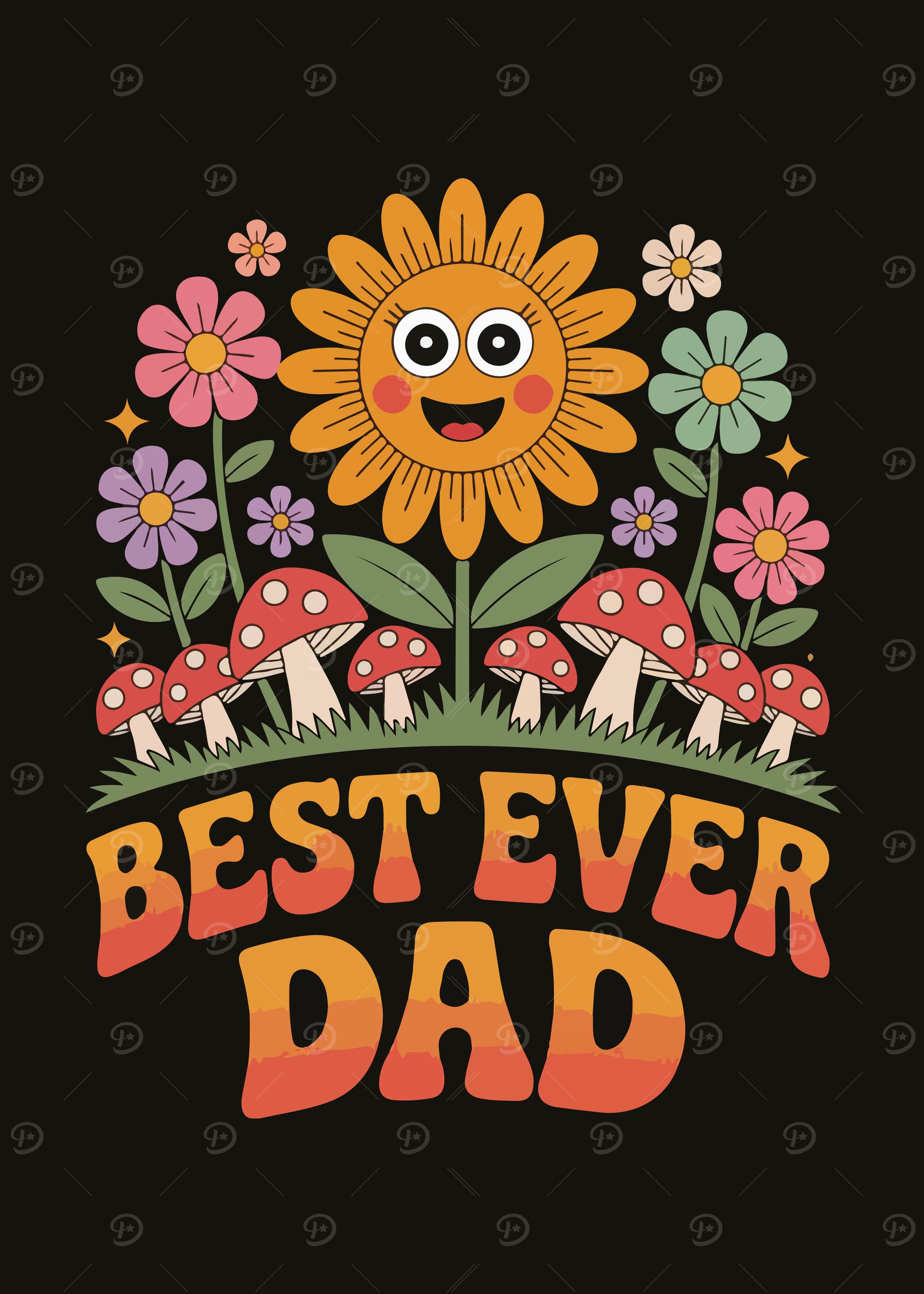 Best Ever Dad Floral Graphic