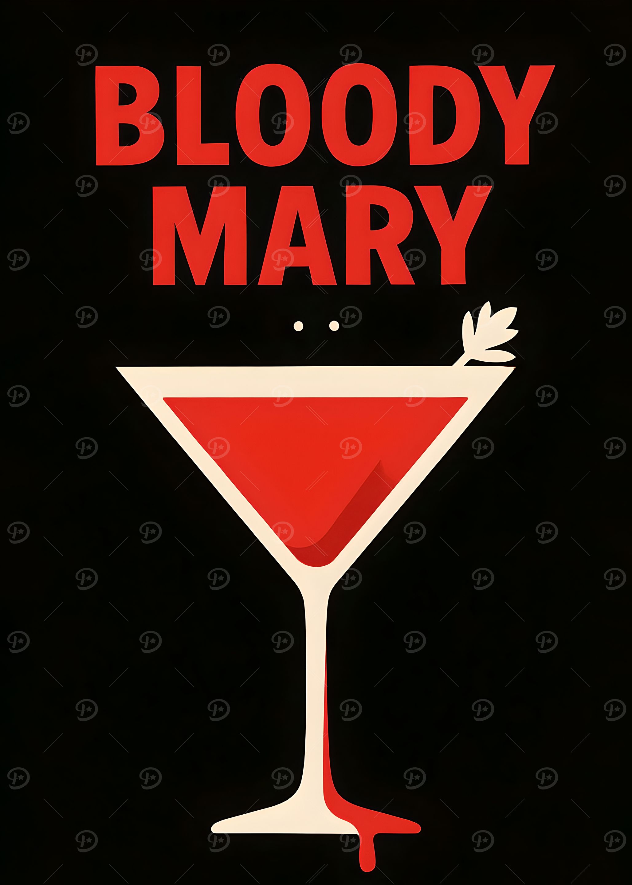 Halloween Bloody Mary Cocktail Minimalist Art