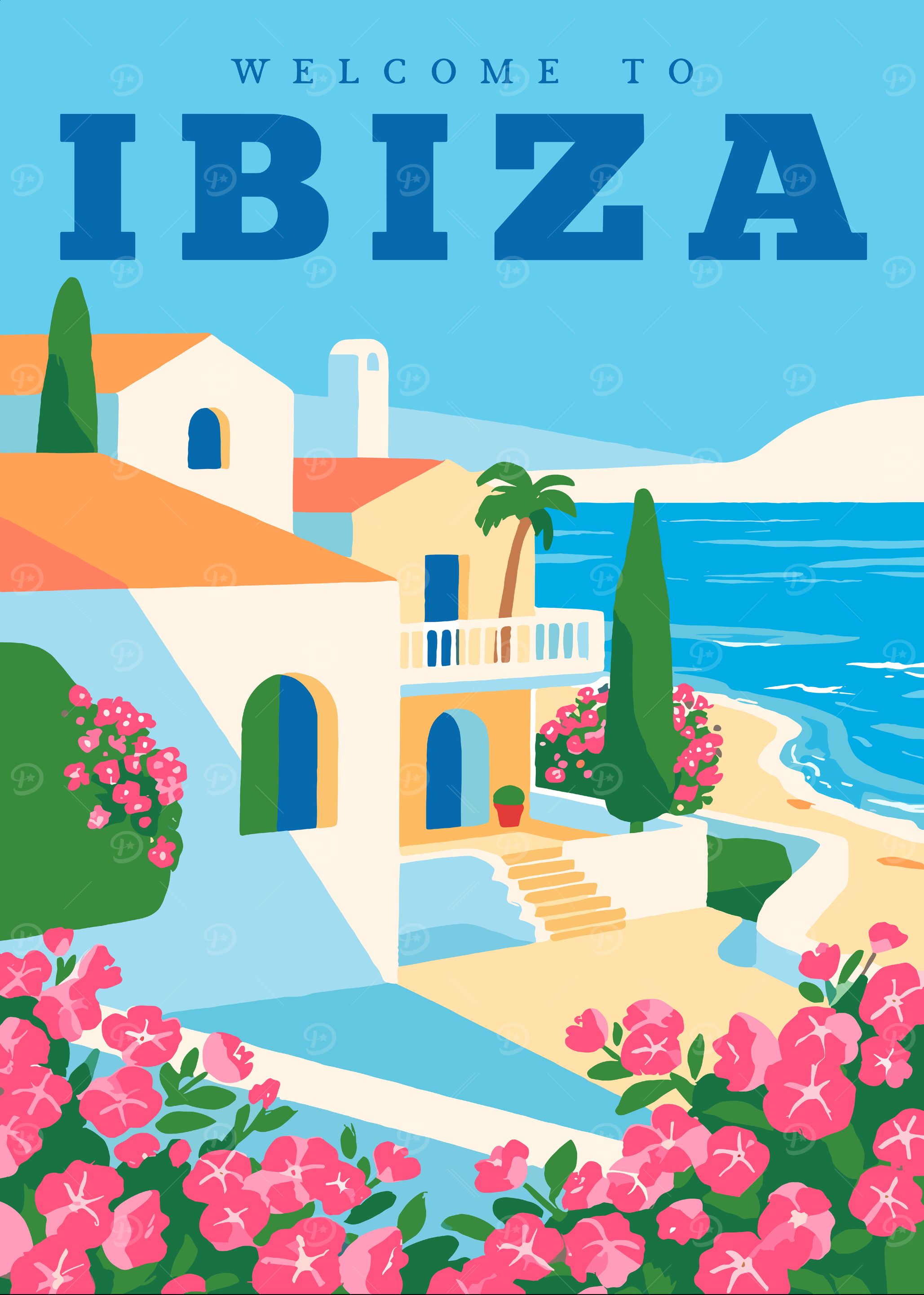 Welcome to Ibiza Travel Poster