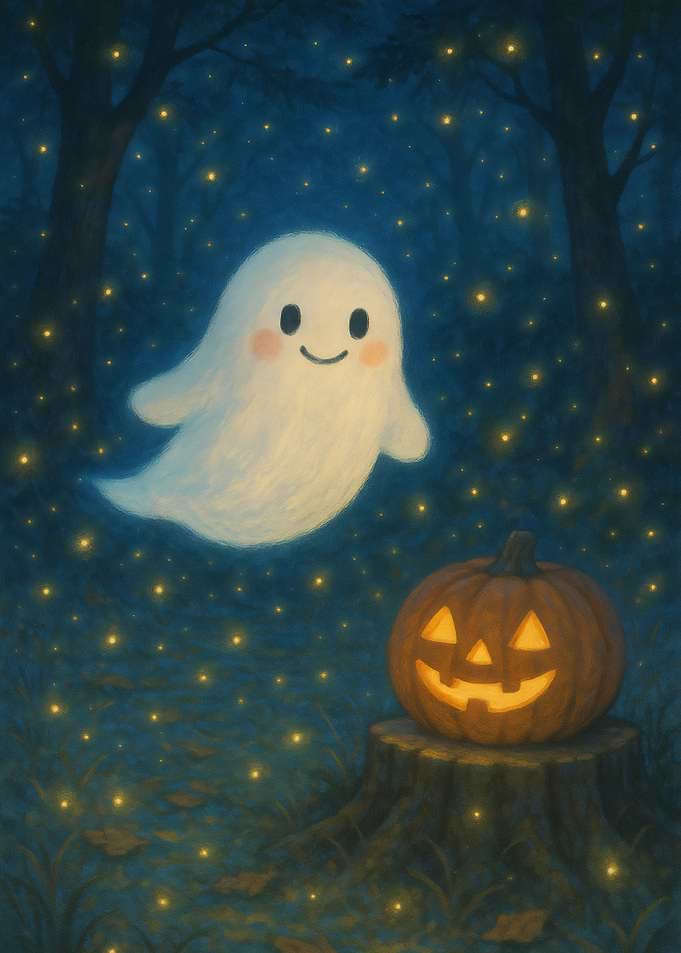 Halloween Pumpkin and Ghost