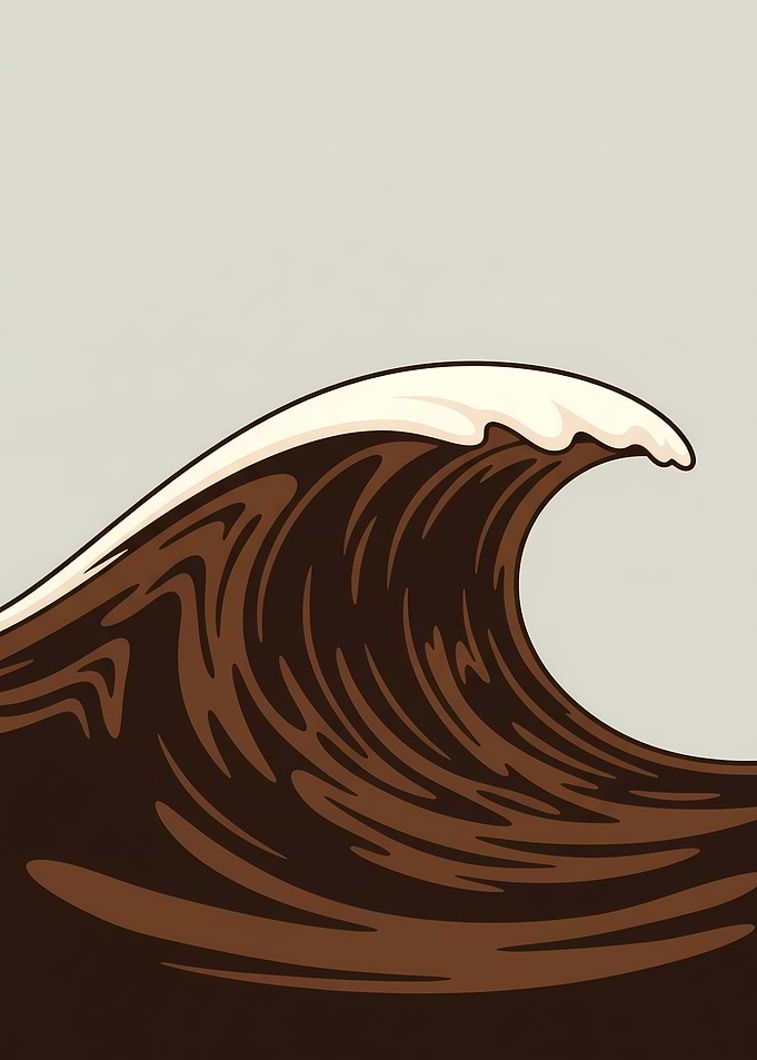 Minimalist Coffee Wave – Bold Modern Illustration