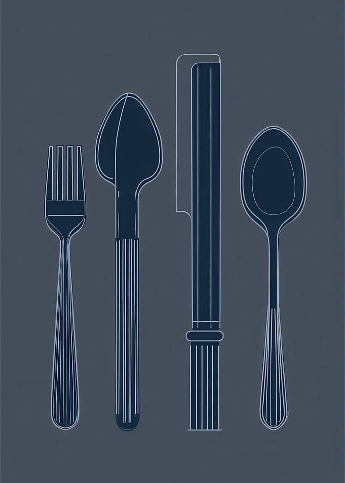 Minimalist Cutlery Set Illustration