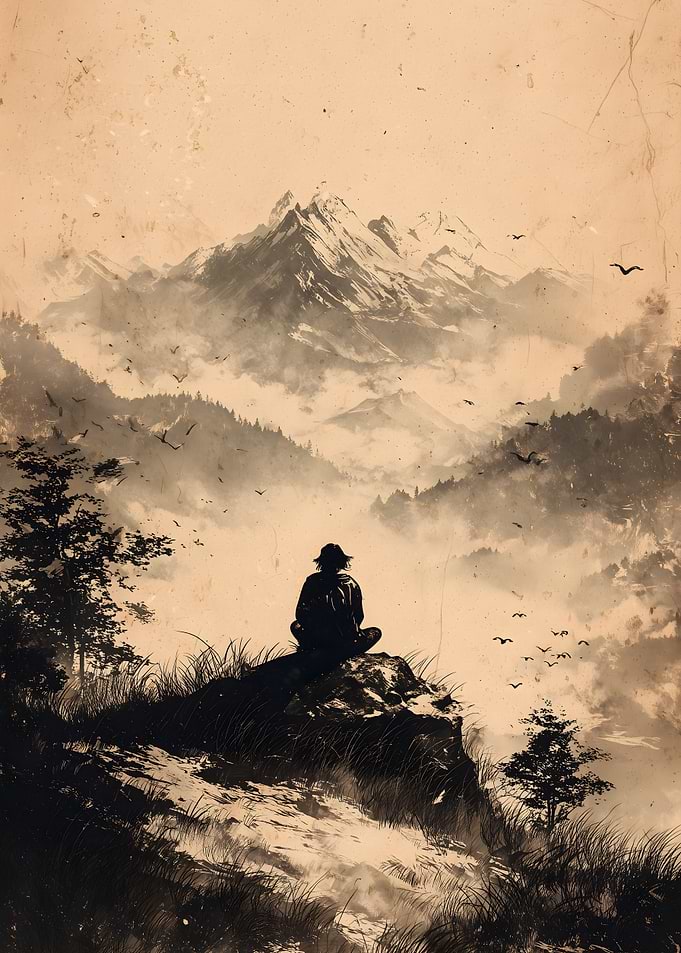 Mountain Meditation Sketch