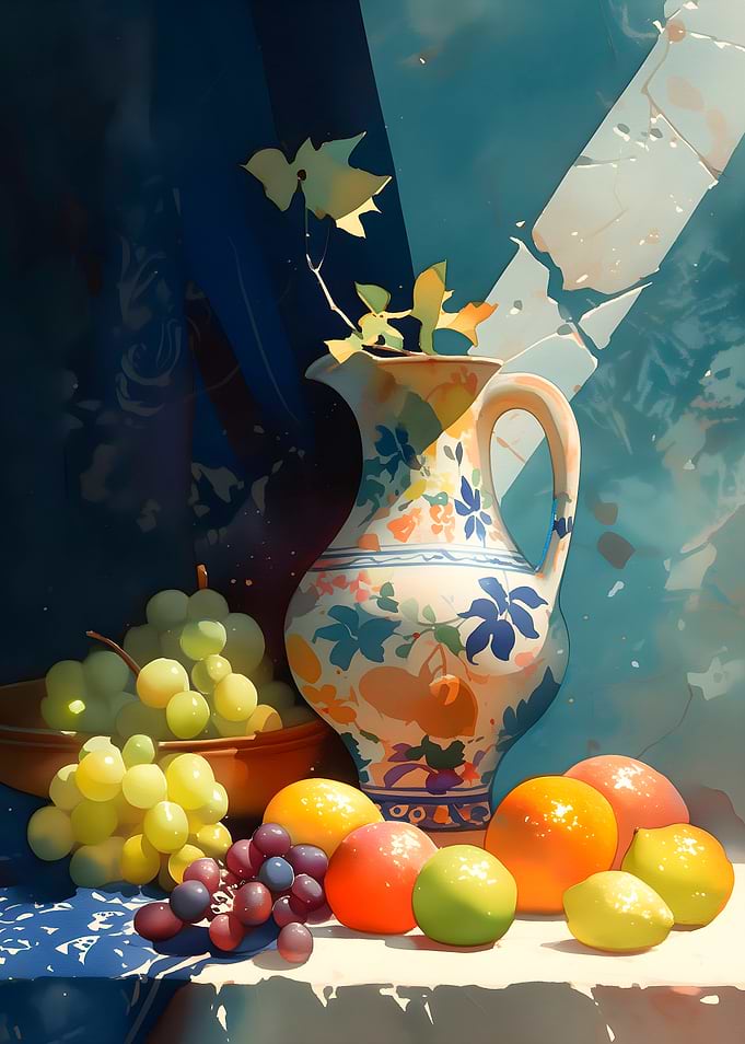 Pitcher and Fruit