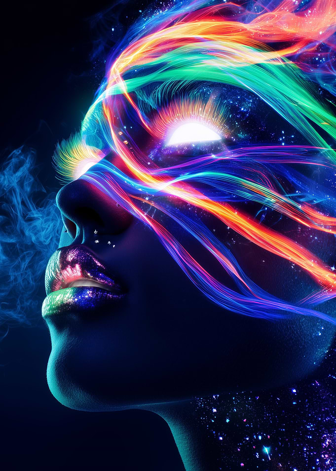 Abstract Woman with Cosmic Energy