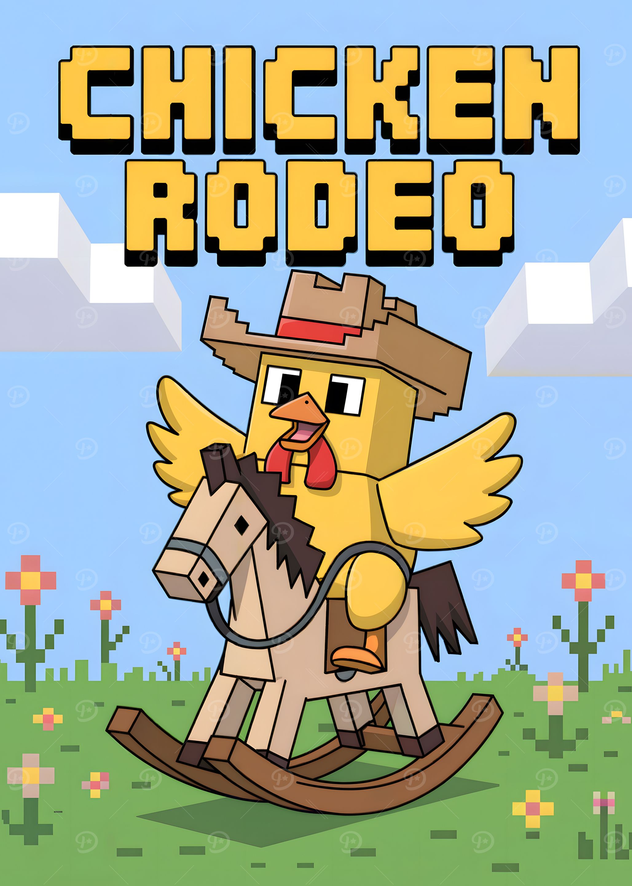 Chicken Rodeo Pixel Art