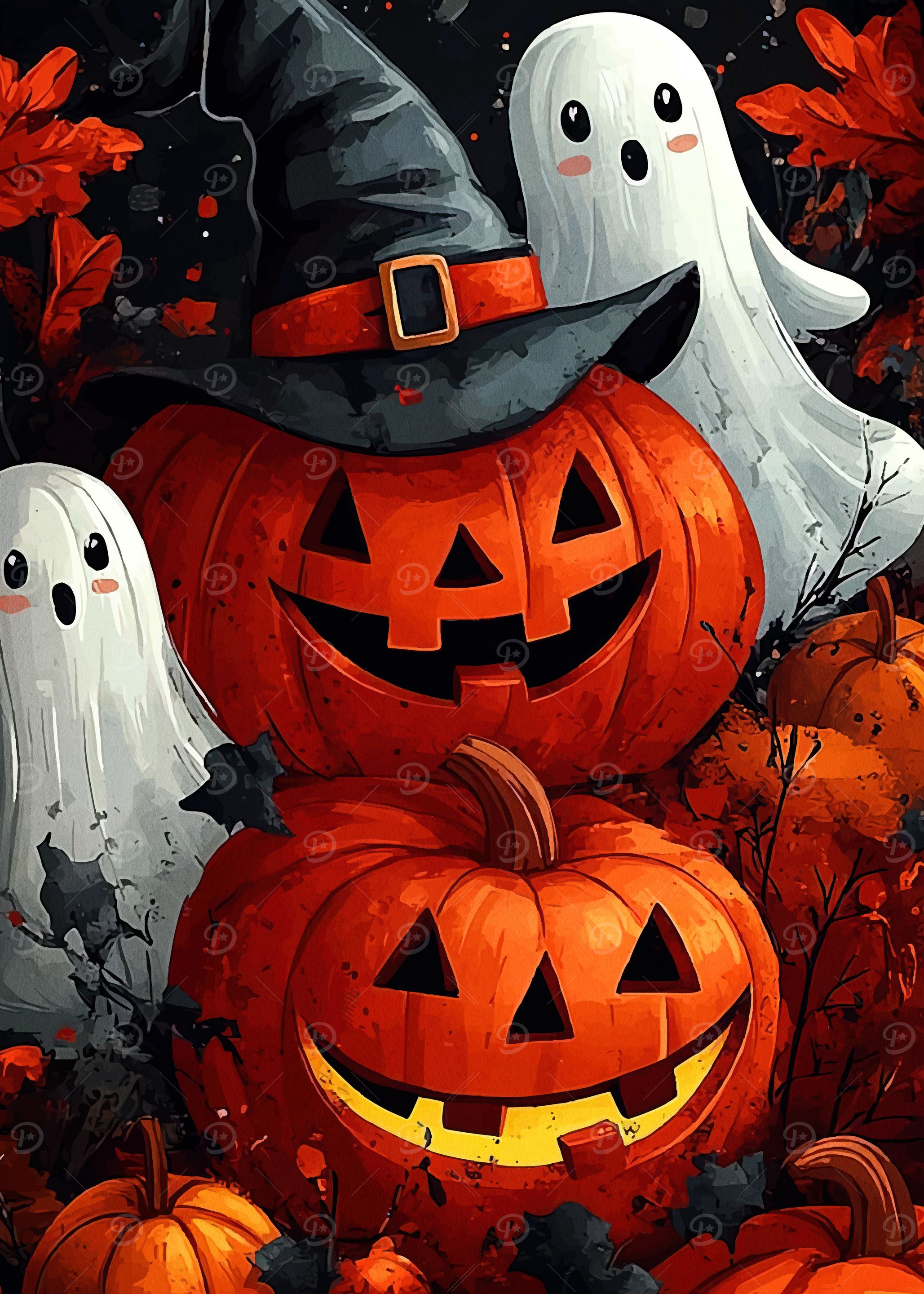 Halloween Pumpkins Ghosts