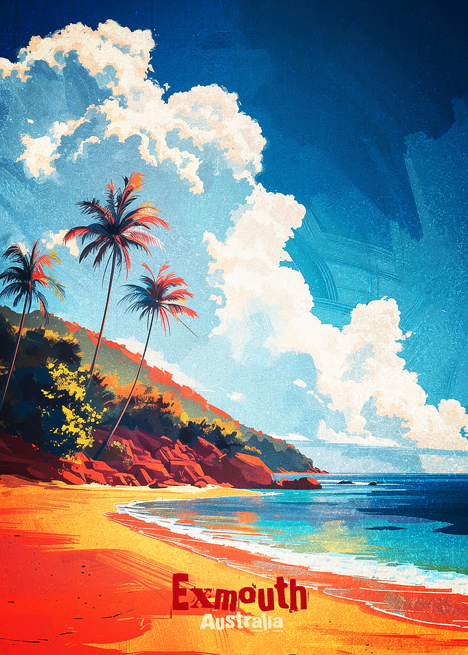 Exmouth Australia Tropical Beach Poster