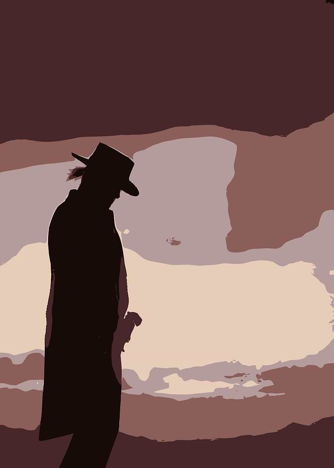 Silhouette of a Cowboy in Brown Tones