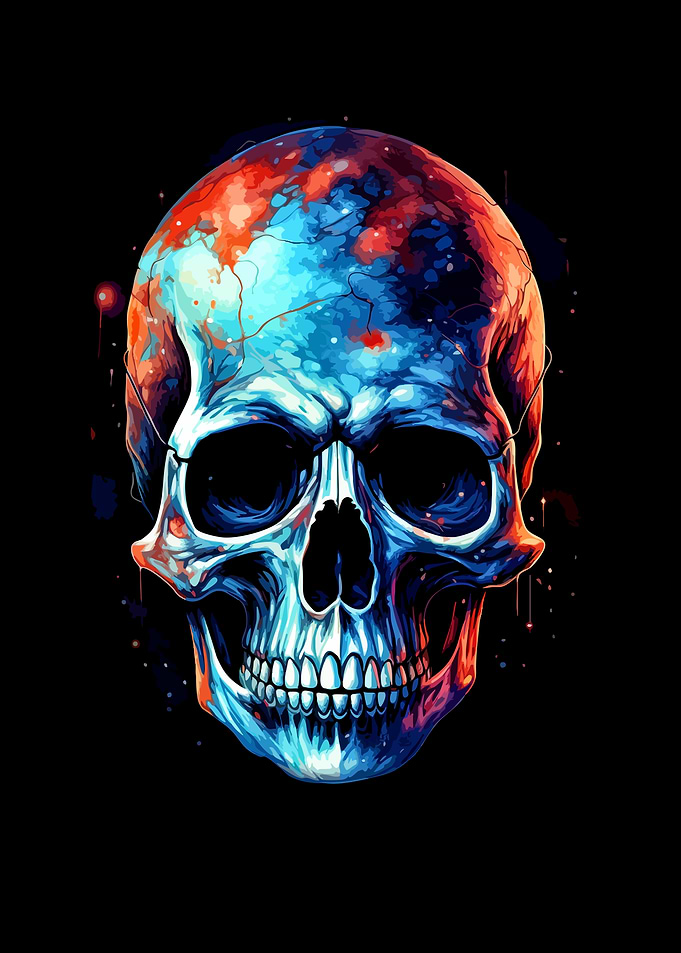 Colorful Skull Illustration