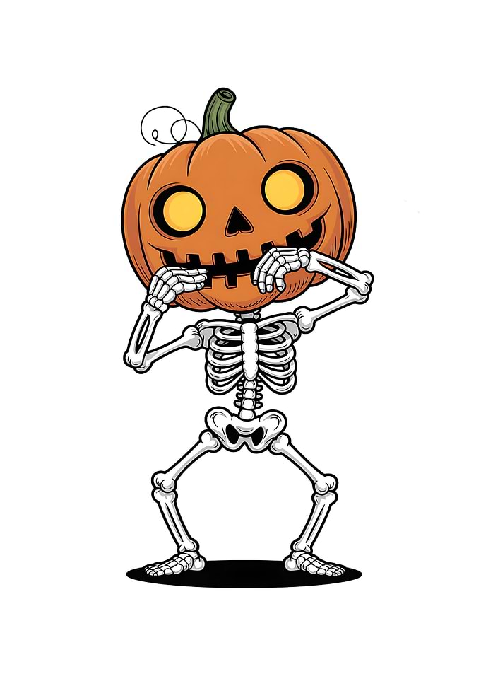 Pumpkin Head Skeleton