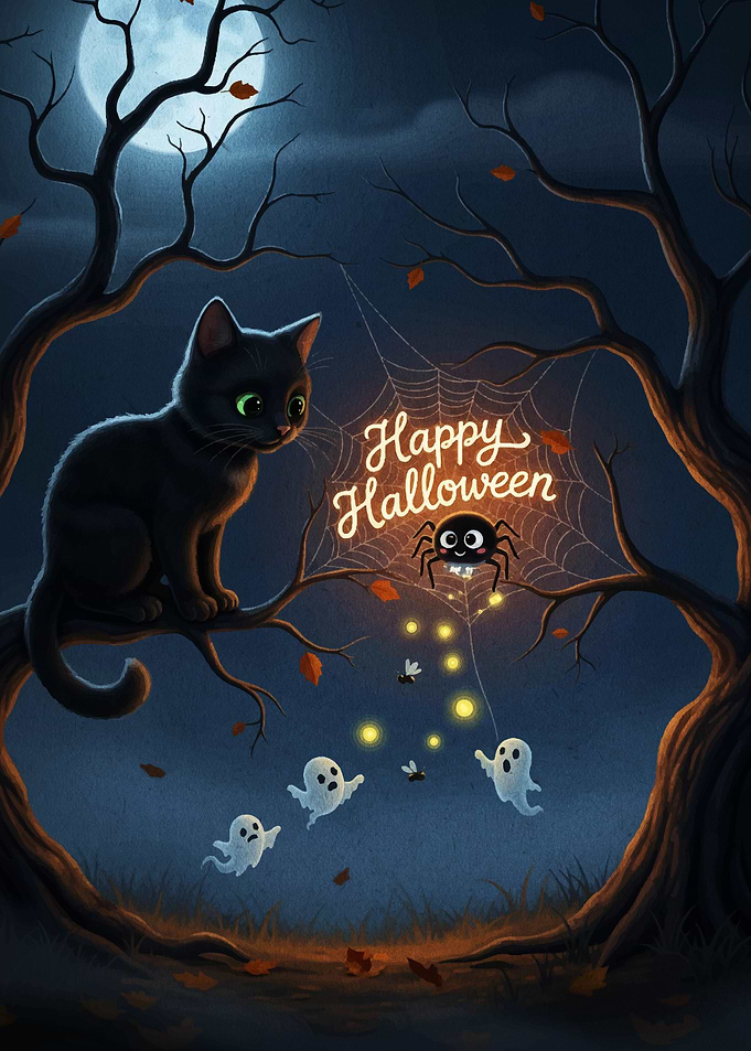 Happy Halloween Night Scene