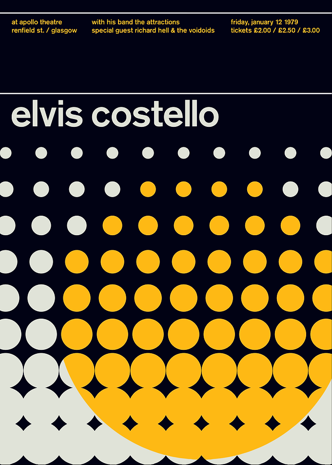 Elvis Costello Concert Poster, 1979