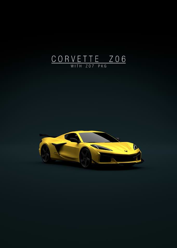 Yellow Corvette Z06 with Z07 Package