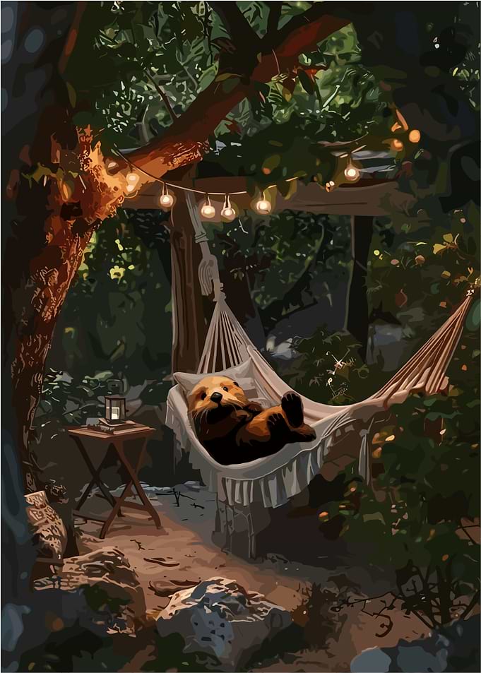 Otter Relaxation in Hammock