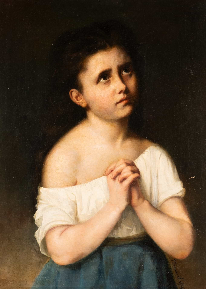 Girl in Prayer Painting