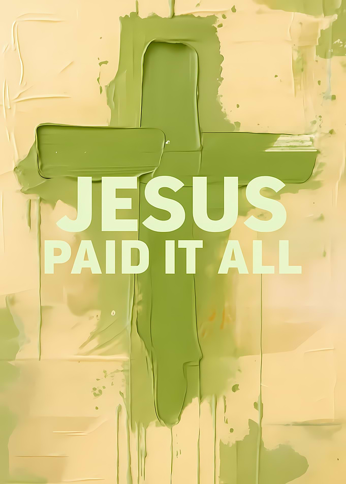 Jesus Paid It All Cross Painting