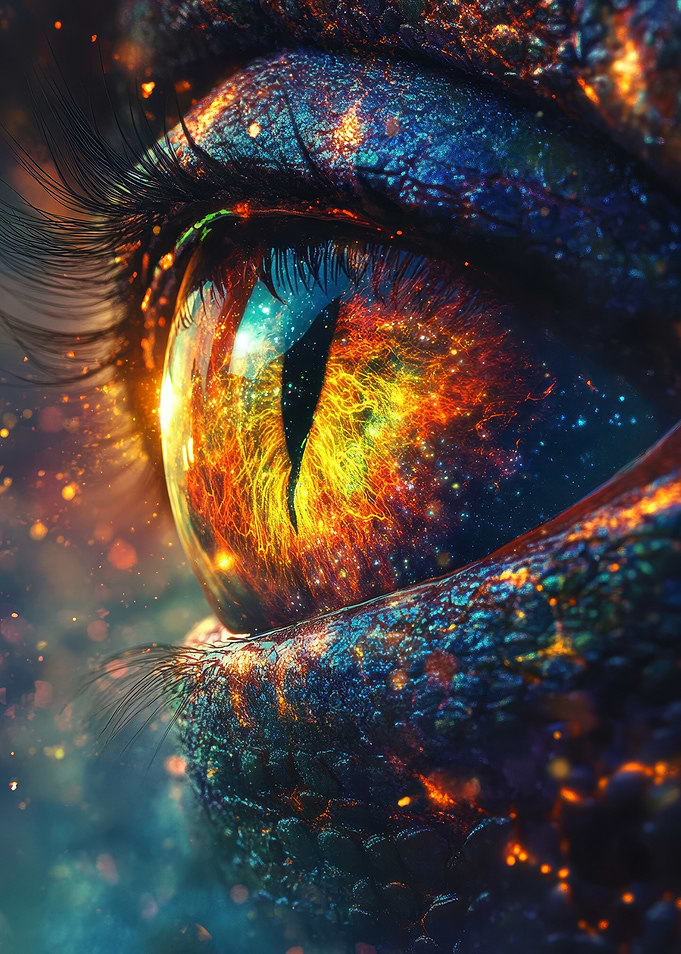 Dragon's Eye: Fiery Galaxy Gaze
