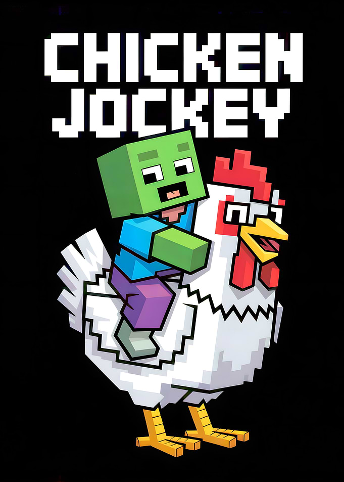 Minecraft Chicken Jockey Illustration