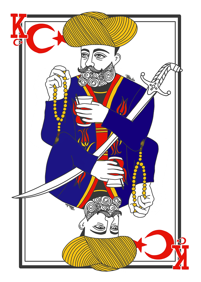 Ottoman Sultan King Playing Card Tarot