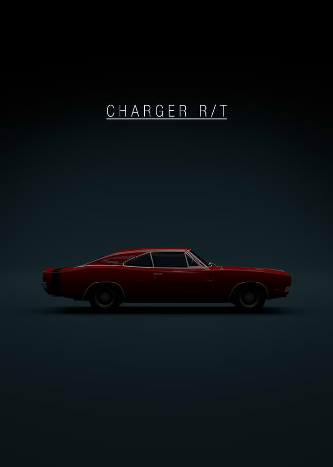 Red Charger R/T Car Poster