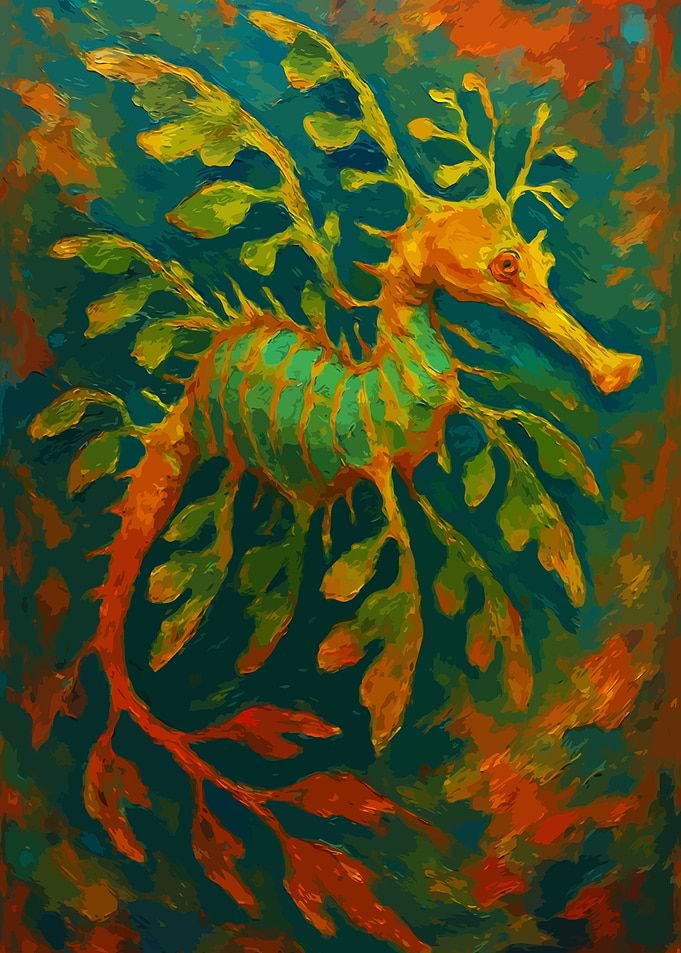 Leafy Seadragon Painting Art