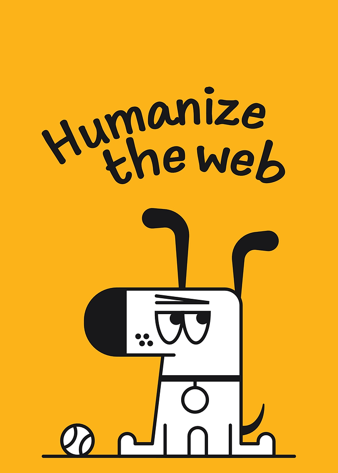 Humanize the web dog illustration