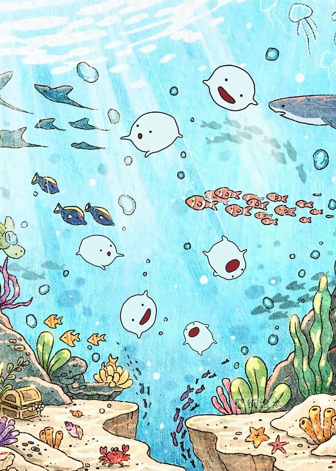 Cute underwater scene