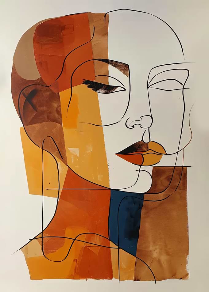 Abstract Portrait with Warm Tones