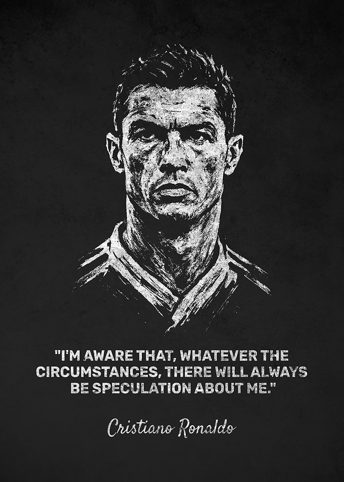 Cristiano Ronaldo Portrait with Overthinking Quote