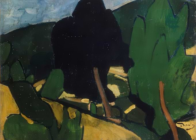 Abstract Landscape Painting with Trees, andre derain paintings​