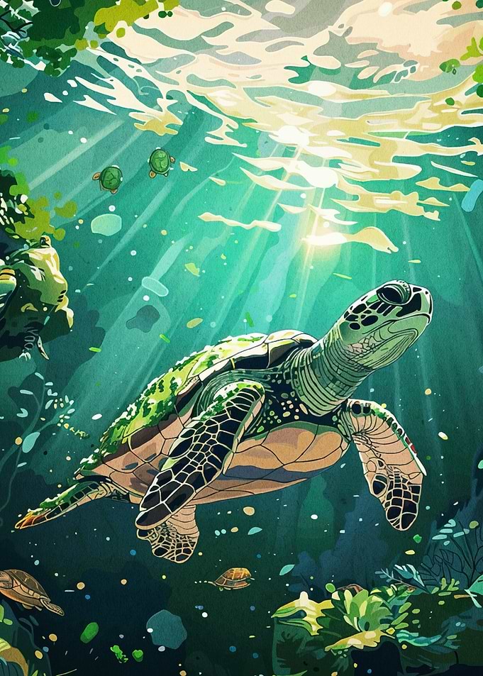 Sea Turtle Underwater
