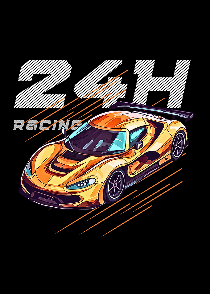 24H Racing Car Illustration