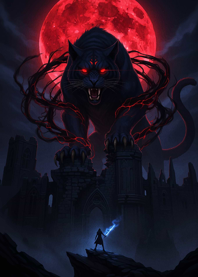 Fantasy Battle: Warrior vs. Giant Panther