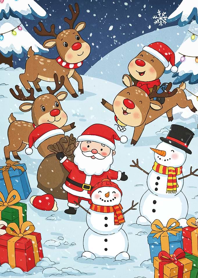 Christmas Scene Santa