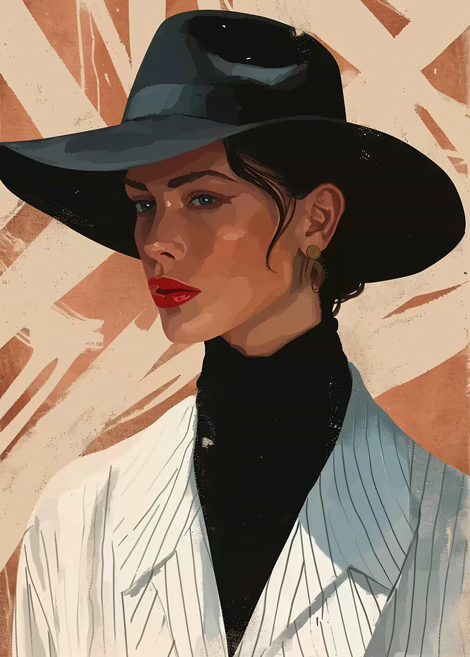 Elegant Woman in Hat Portrait